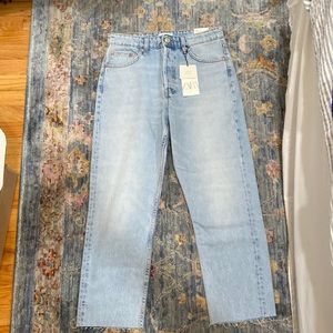 NWT Zara High Rise Straight Jean - light wash